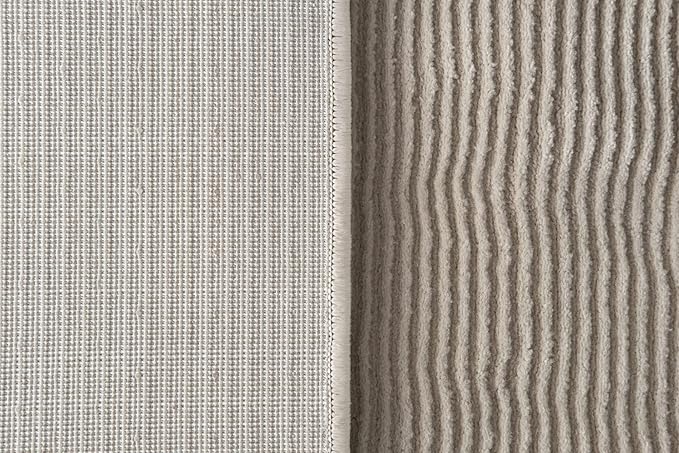 Revival Rugs Stripe 2'7"x9' Machine Washable Runner Rug for Hallway Entryway - 100% Recycled Oeko-TEX Certified, Medium Pile, Taupe