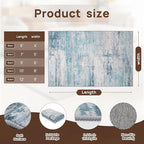 Abstract 10x12 Area Rug Washable Soft Ultra Large Non-Slip Carpet for Living Room Dining Room Home Office Bedroom - Abstract Teal/Grey