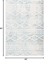 SAFAVIEH Tulum Collection Area Rug - 5'3" x 7'6", Ivory & Turquoise, Moroccan Boho Tribal Design, Non-Shedding & Easy to Clean, Ideal for Living Room, Bedroom, Dining Space (TUL272E)