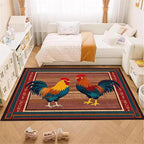 Rustic Rooster Area Rug，4x6ft,The Colorful Rooster Rug in A Farmhouse Style Adds Natural Vitality to Your Home，Soft and Comfortable Easy to Clean Carpet Suitable for Living Room Bedroom Kitchen