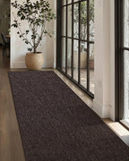 Color&Geometry Door Mat 2'2"x7'11" Runner Rug with Rubber Backing, Non Slip Washable Hallway Kitchen, Carpet Runners for Hallway Living Room Bedroom, Brown (Rolled-up NO Creases)