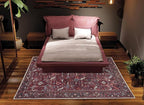 Bloom Rugs Washable Non-Slip 2' x 3' Rug - Burgundy Traditional Bordered Area Rug for Living Room, Bedroom, Dining Room, and Kitchen - Exact Size: 2' x 3'