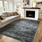 WILLSUN Washable Area Rugs, 4x6 Non-Slip Boho Large Area Rugs for Living Room, Bedroom, Machine Washable Vintage Rug, Indoor Floral Print Carpet for Home Decor, Kid & Pet Friendly Mat