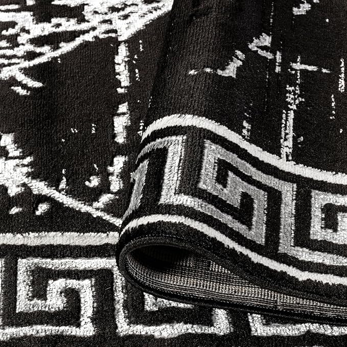 GLORY RUGS Area Rugs Marble 2x3 Black Gray Carpet Modern Abstract Rug Living Room Dining Bedroom Rug