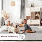 Nuloom Penelope Light Grey/Ivory, 7'6" x 9'6", Hand-Braided, Wool & Cotton, Textured and Dense, High Traffic, Stain Resistant, Easy Clean, Durable Area Rug for Bedroom, Living Room, Dining, Entryway