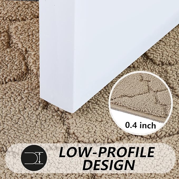 Timo Indoor Doormat, Front Door Mat 20"x32" Absorbent Rubber Backing Non Slip Door Mats, Machine Washable Resist Dirt Low Profile Entryway Rug, Front Door Rugs Indoor for Muddy Wet Shoes, Beige