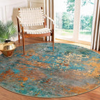 Lahome Modern Abstract 6ft Round Rug - Colorful Living Room Rug Soft 6x6 Circle Rugs for Dining Room Bedroom Non Slip, Contemporary Indoor Floor Carpet for Nursery Coffee Table Home Office Decor