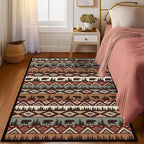 Rustic Cabin Wildlife Area Carpet for Living Room 4x6 Area Rug for Bedroom,Bear Moose Deer Country,Vintage Throw Rug Indoor Rugs Non Slip Soft Floor Carpets Mat for Dining Room,Office
