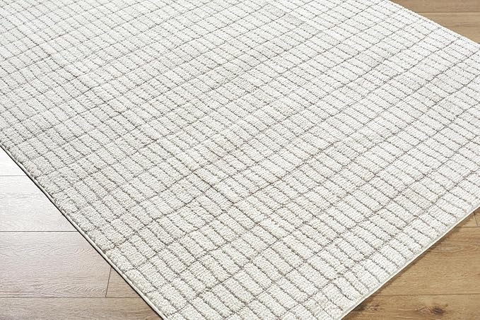 Livabliss x Our PNW Home Cascade Minimalist Striped Area Rug, 12' x 15', Ivory/Light Brown