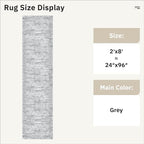 Runner Rug 2'x8' Washable Non-Slip Runner Rugs for Kitchen Bathroom Laundry Room Grey Vintage Floor Carpet Runners for Hallway Entryway