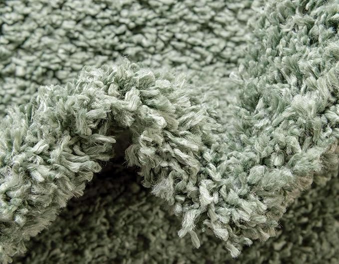 Unique Loom Davos Shag Collection Area Rug - Solid (4' 1" x 6' 1" Rectangle, Sage)
