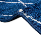 Unique Loom Trellis Frieze Collection Area Rug - Geometric (3' x 5' Oval, Navy Blue/ Ivory)