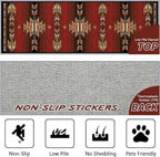 Red Arrow Runner Rug, 2x8ft Retro Geometric Hallway Runner Rug - Corridor & Busy Home Foyer Rugs, Washable Flannel Non-Slip Mat, Southwestern Tribe Decor Carpet for High-Traffic Areas
