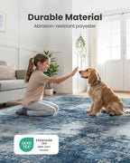 AMADA HOMEFURNISHING 8x10 Area Rugs for Living Room, Modern Washable Rug with Non-Slip Backing & Low Pile, Large Rug with Abstract Pattern for Bedroom, Dinning Room, Home Office, Navy Blue