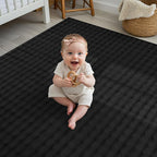 CAMILSON Modern Black Non Slip Rug 8x10 Ultra Soft High Pile Area Rugs Non Skid Rubber Backing Durable & Easy to Clean Carpet for Living Room Bedroom Kids Room Indoor Use (8 x 10 Black)
