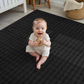 CAMILSON Modern Black Non Slip Rug 5x7 Ultra Soft High Pile Area Rugs Non Skid Rubber Backing Durable & Easy to Clean Carpet for Living Room Bedroom Kids Room Indoor Use (5 x 7 Black)