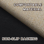 Ultra Thin Door Mat Indoor Entrance 24"x36", Low-Profile Indoor Door Mat, Non Slip Entry Mat Rubber Backing Unique Herringbone Design Inside Doormat Dirt Trapper Entryway Mats, Beige