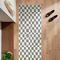 jinchan Runner Rug 2x5 Hallway Washable Modern Checkered Geometric Lattice Kids Bedroom Rug Indoor Floor Cover Non Slip Soft Carpet for Nursery Room Kitchen Laundry Room Home Grey