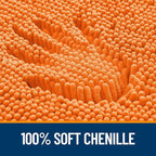 OLANLY Toilet Rugs U-Shaped 24x20, Extra Soft Absorbent Chenille Contour Bathroom Rugs for Toilet, Dry Quickly, Machine Washable, Non-Slip Bath Mat, Orange