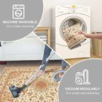 COMSLE Boho Washable Runner Rug for Hallway Faux Wool Small Kitchen Area Rug Distressed Throw Rug Non-Slip Laundry Room Carpet Runner for Entryway Indoor Bedroom, 2' x 8'