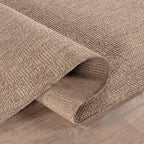 Beverly Rug Easy Jute Runner Rug 2x7 Solid Washable Durable Outdoor Indoor Area Rugs for Living Dining Room Patio Office Stain Resistant Non Shedding Casual Indoor Outside Carpet 2 x 7 Natural