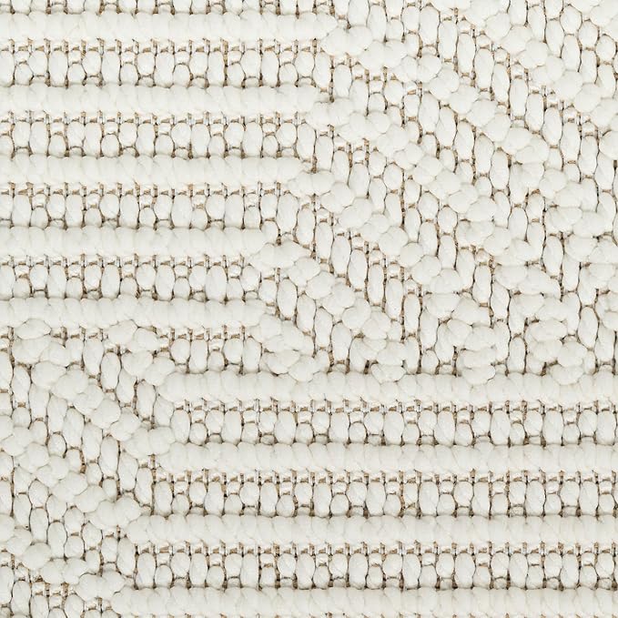 Nourison Home Textured Home Ivory 5'3" x 7' Area Rug - Easy Clean, Non Shedding, Bed Room, Living Room, Dining Room, Kitchen (5' x 7')