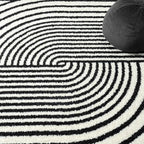 Abani Nuevo Collection Area Rug - Mid-Century Black and White Arch Knot Design - 9' x 12' - for Living Room, Bedroom & Office