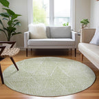 Addison Rugs Chantille ACN591 Aloe 8' x 8' Indoor Outdoor Round Rug, Easy Clean, Machine Washable, Non Shedding, Bedroom, Living Room, Dining Room, Kitchen, Patio Rug