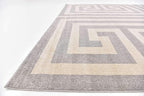 Unique Loom Athens Collection Classic Geometric Modern Border Design Area Rug (10' 0 x 13' 0 Rectangular, Gray/ Beige)