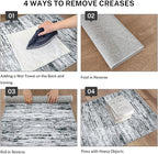Modern Abstract Runner Rug 3x8, Black Grey White Washable Kitchen Runner Non-Slip Soft Hallway Rug Runner Thin Print Faux Wool Carpet for Entryway Bedroom Laundry Room Indoor Home Office Decor