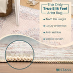 Istana Beige Area Rug 8x10, Machine Washable, Stain Resistant, Foldable, Non-Shedding, Farmhouse Rugs for Living Room, Eco-Friendly