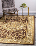 Unique Loom Versailles Collection Traditional Classic Medallion Floral Motif Area Rug (10' 6 x 16' 5 Rectangular, Brown/ Ivory)