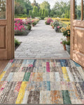 LUMI Ultra Thin Door Mat, 18x30 Non Slip Indoor Doormat Entrance Washable Rugs Entryway Oriental Vintage Soft Carpet for Kitchen Bedroom Front Door, Multicolor