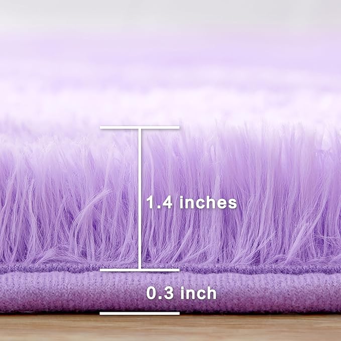 Andency Purple Soft Area Rugs for Living Room Bedroom, 5x8 Fluffy Shaggy Bedside Rug, Non-Slip Large Shag Fuzzy Plush Carpets for Bedroom Kids Dorm Nursery Home Decor Aesthetic