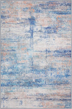 Abstract 4x6 Area Rug for Living Room Dining Room Entryway Blue
