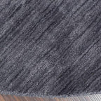 Hand Knotted Loom Wool ECO-Friendly Area Rugs - 10'x10', Round, Charcoal Color, Solid Plain Design, High Pile Handmade Anti Skid Area Rugs for Living Room, Bed Room (L00111)