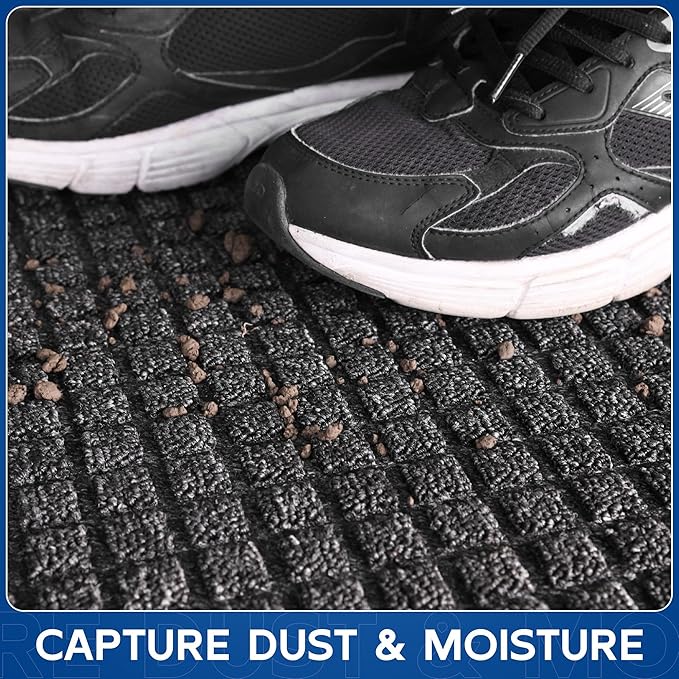 Durable Front Door Mat, 48" x 36" Heavy Duty Indoor Outdoor Doormat for Entryway, Non-Slip Rubber Backing, Stain and Fade Resistant Commercial Floor Mat for Home Office Entry