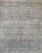 Loloi Amber Lewis Billie Collection BIL-05 Denim/Blush 2'-6" x 12'-0", 0.19" Thick Runner Rug
