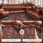 Ciicool 3x5 Area Rug, Washable Boho Rugs for Bedroom Non-Slip Indoor Low-Pile Mat Floor Oriental Carpet Vintage Rug for Kitchen Bedroom Living Room Office Dinning Foyer Decor