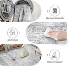 8x8 Grey Round Rug 8ft Living Room Circle Rug Vintage Round Area Rug Non Slip Indoor Carpet for Apartment