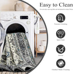 Area Rug Non Slip Machine Washable Ultra Soft Living Room/Bedroom/Kitchen/Outdoor/Classroom White Gray, 4'×6'
