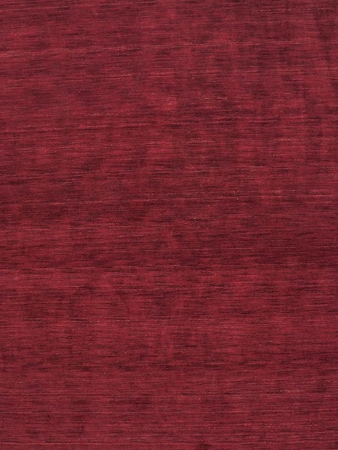 Hand Knotted Loom Wool ECO-Friendly Area Rugs - 10'x13', Rectangle, Dark Red Color, Solid Plain Design, High Pile Handmade Anti Skid Area Rugs for Living Room, Bed Room (L00111)