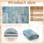 9x12 Abstract Area Rugs for Living Room, Modern Teal Grey Washable Indoor Rug for Bedroom, Thin Soft Large Non-Slip Carpet for Dining Room Home Office Farmhouse Decor - Teal+Gray