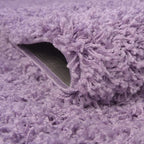 Unique Loom Solid Shag Collection Area Rug (7' 1" Round, Lilac)