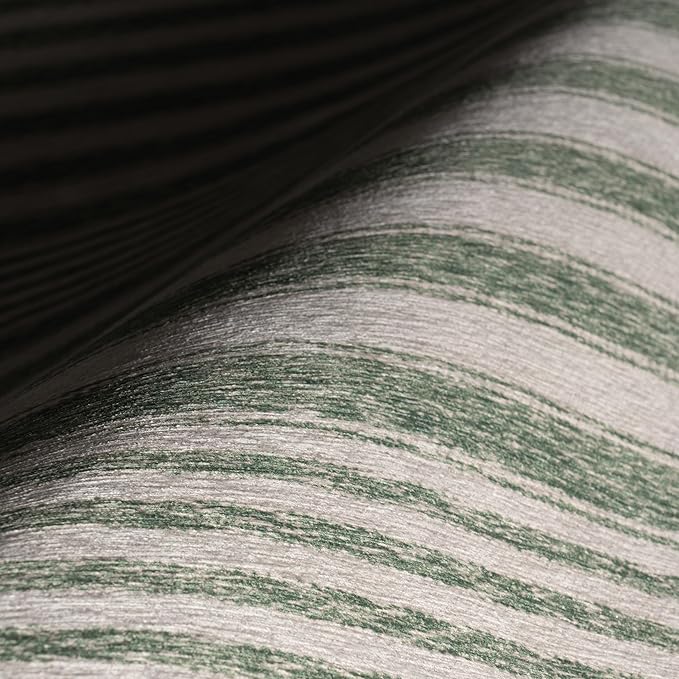 Dash & Albert Xaren Green Machine Washable Rug, 5 X 8 Feet, Green/Grey Stripe Pattern