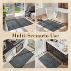 MontVoo Door Mat Indoor Entrance Doormat, Absorbent Durable Rubber Non Slip Front Door Mat for Inside Entry Entryway Dirt Trapper Welcome Mat, Darkgrey 24''x36''