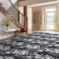 Andency Soft Area Rugs for Living Room Bedroom, 5x8 Fluffy Shaggy Bedside Rug, Non-Slip Large Shag Fuzzy Plush Carpets for Bedroom Kids Dorm Nursery Home Decor Aesthetic, Tie-Dyed White Black