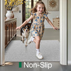 LUMI Ultra Thin Indoor Door Mat for Entrance 36"x56", Non Slip Entryway Mat, Low Profile Doormat, Unique Herringbone Design Carpet for Inside, Patio, Porch, Gray