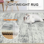 6x9 Area Rugs for Living Room - Washable Rug Modern Abstract Soft Large Neutral Non-Slip Carpet Indoor Floor Stain Resistant Thin Carpets for Bedroom Dining Room Farmhouse Nursery Home Office Grey
