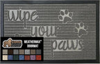 GORILLA GRIP 100% Waterproof All-Season WeatherMax Doormat, 47x35, US Designed Natural Rubber, Stain and Fade Resistant, Low Profile Indoor Outdoor Door Mats, Easy Clean Patio Mat, Stone Paws
